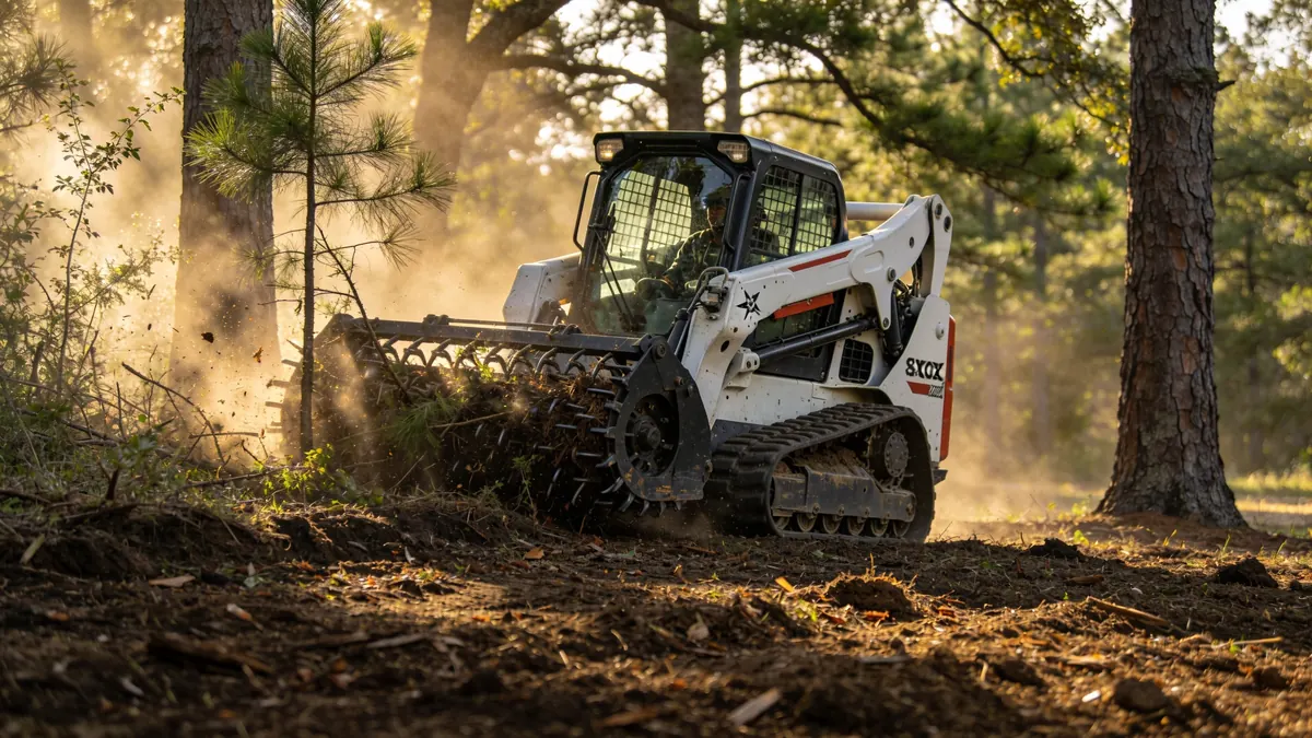 Lot clearing equipment on a Houston site