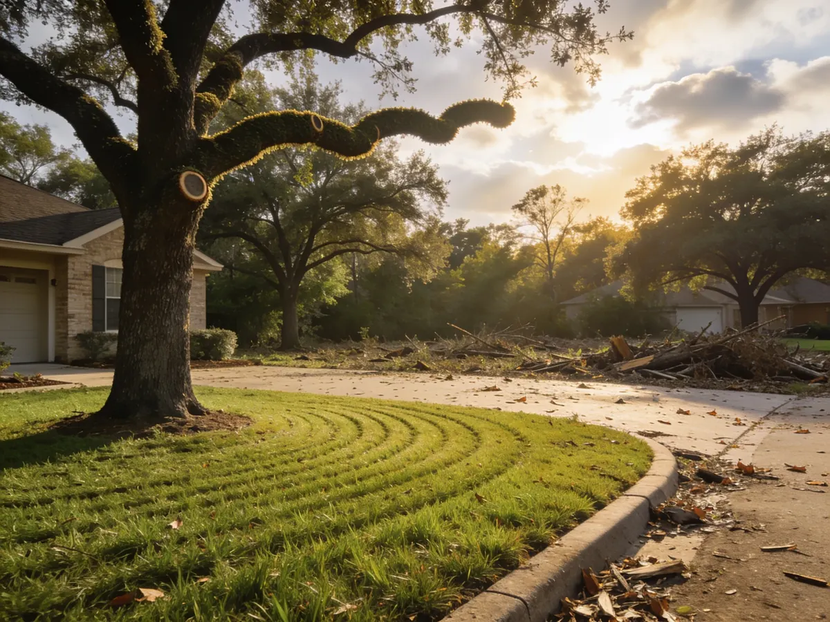 Yard cleared after storm cleanup