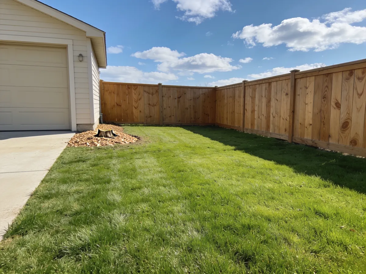 Cleared Houston yard after a permitted tree removal